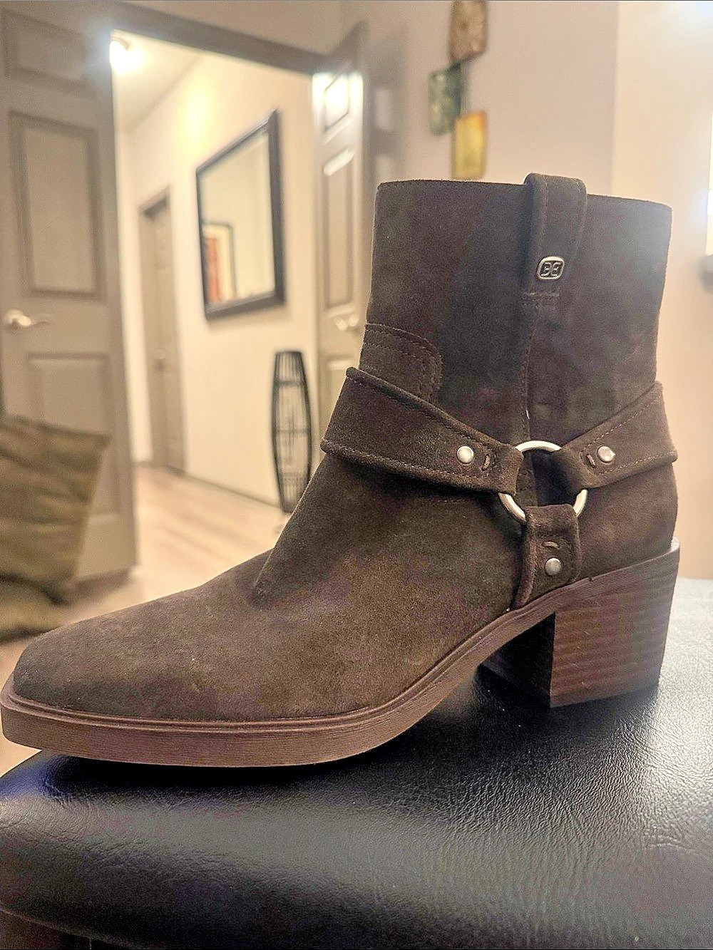 Sam Edelman Barrett Harness Bootie Dark Brownstone Suede Size 10